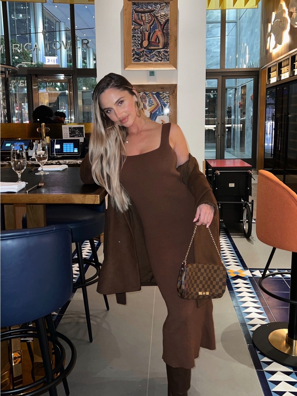 Backless Brown Sweater Dress by Seek the Label